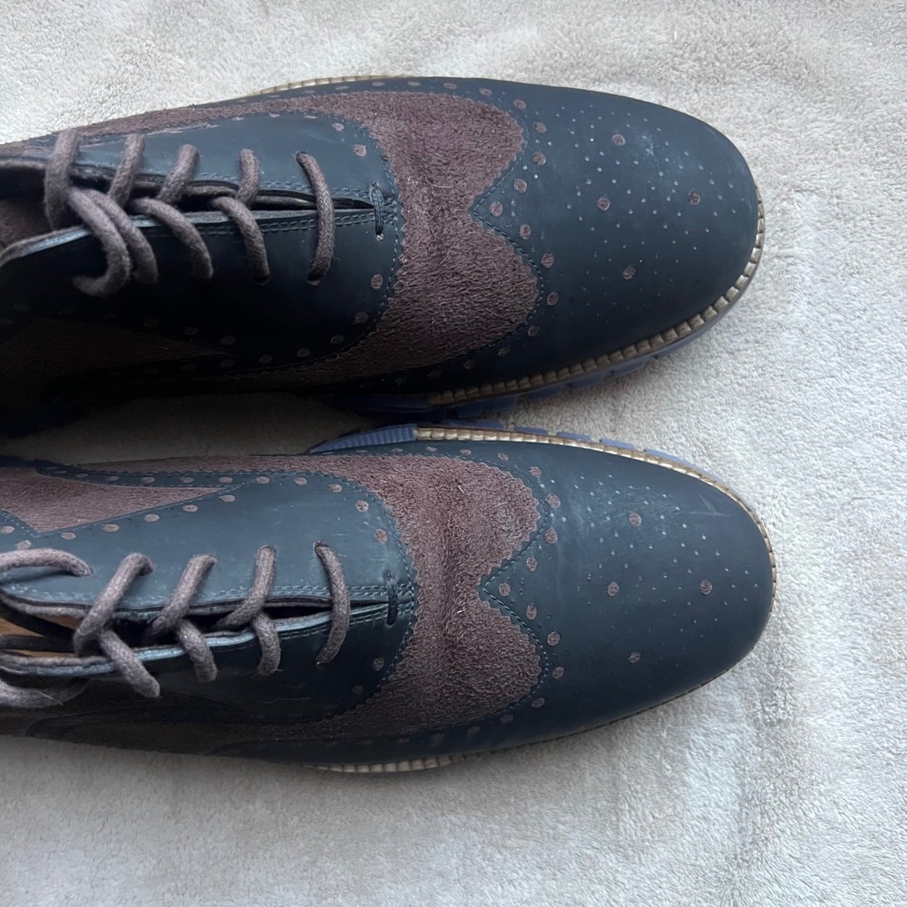 Cole Haan Zerogrand Wingtip‎ Oxford Shoes Men's 11M Black Brown Suede Grand.OS